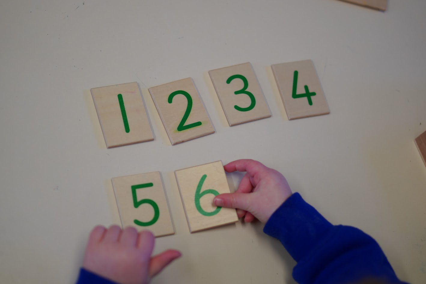 Montessori wooden number tiles